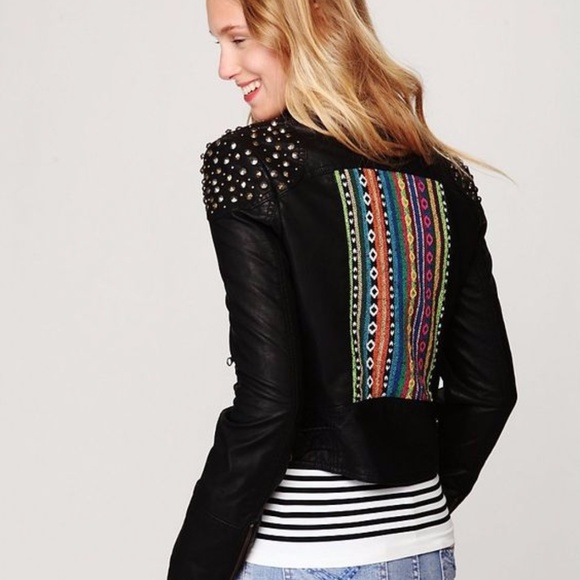 Free People Jackets & Blazers - Studded vegan leather moto jacket from Free People